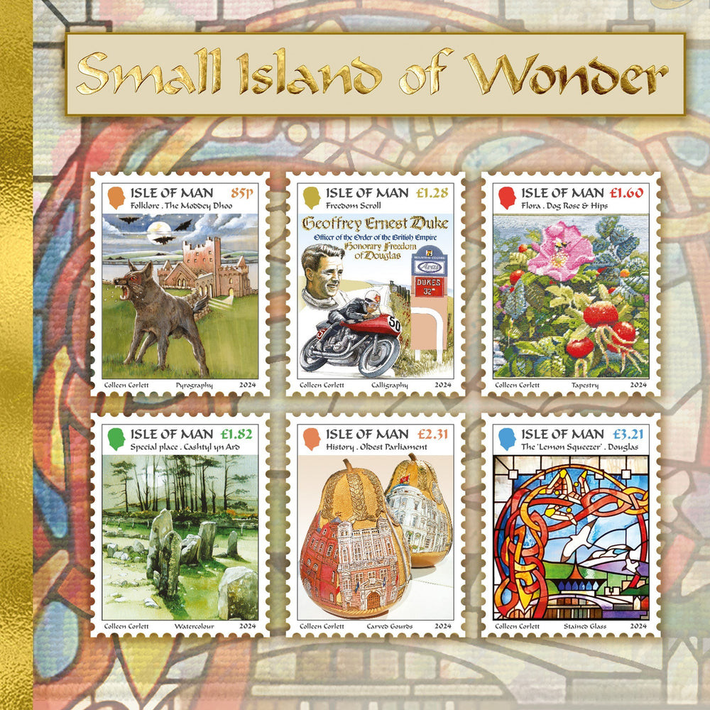 Small Island of Wonder Stamp collection. Image shows all 6 stamps.