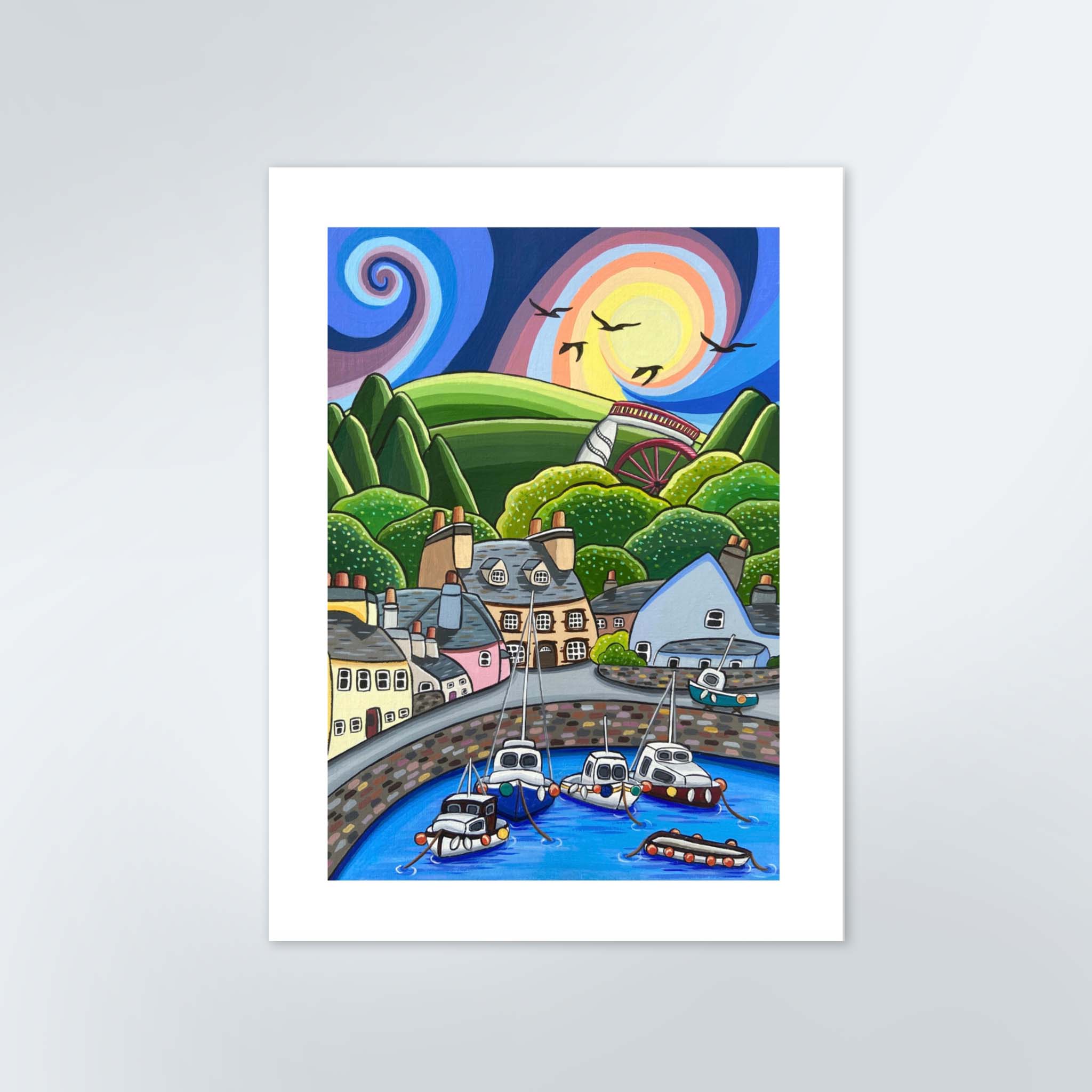 Island Harbours Laxey Signed Print