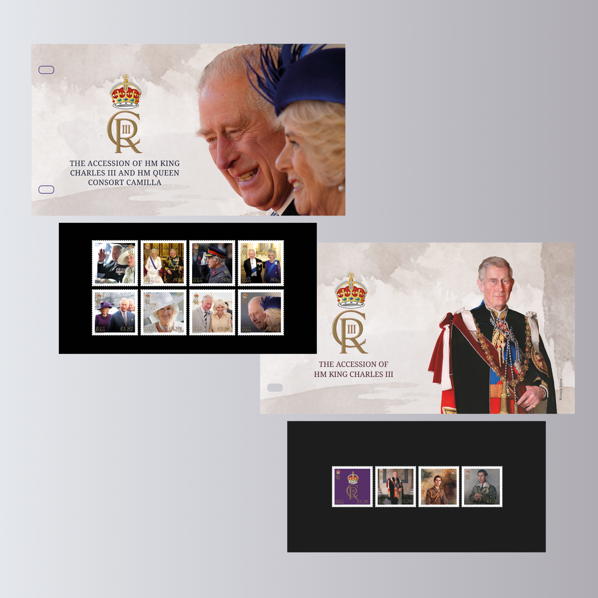 The Accession of HM King Charles III and HM Queen Consort Camilla Presentation Packs