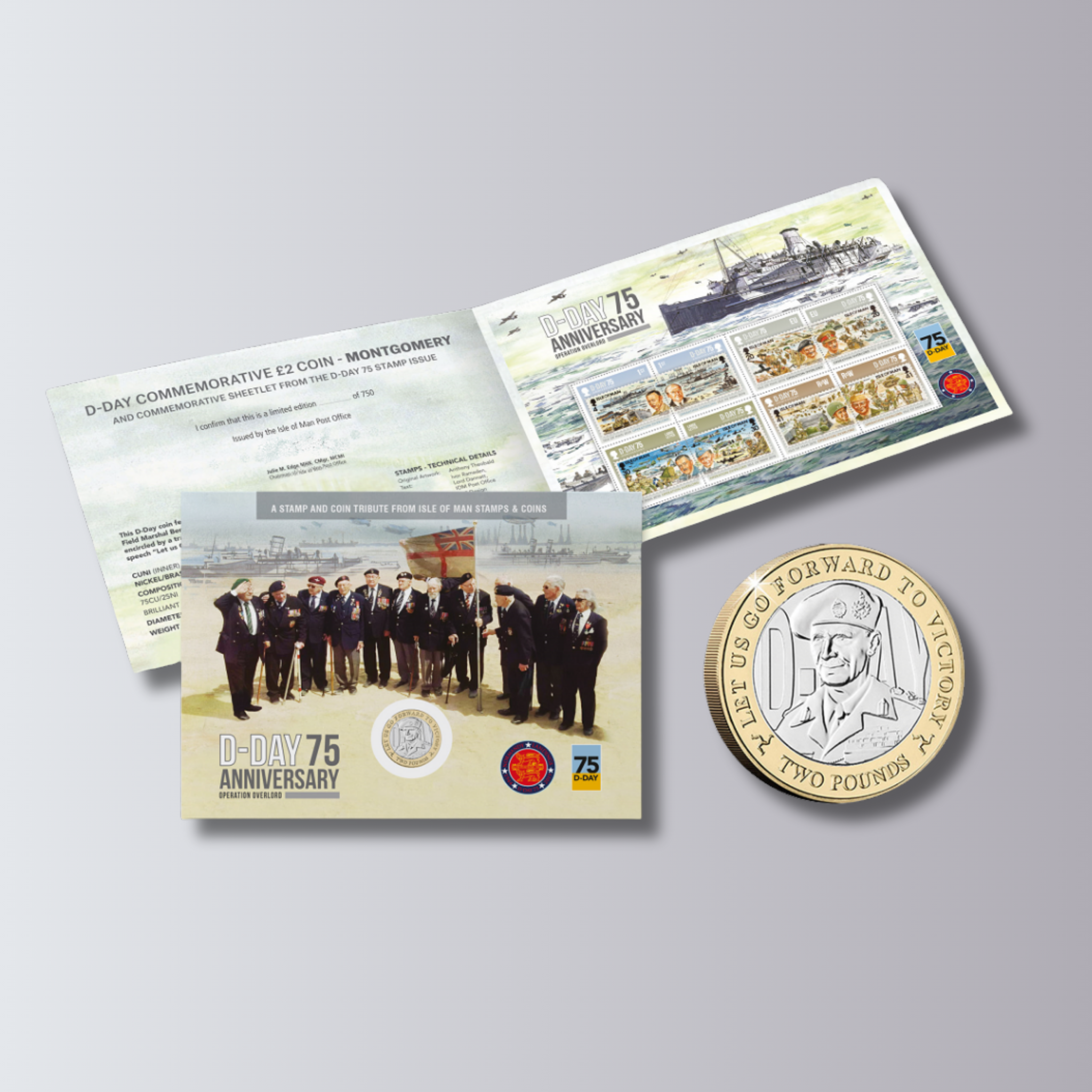 D-Day 75 Limited Edition Commemorative Sheetlet and Coin Gift Pack