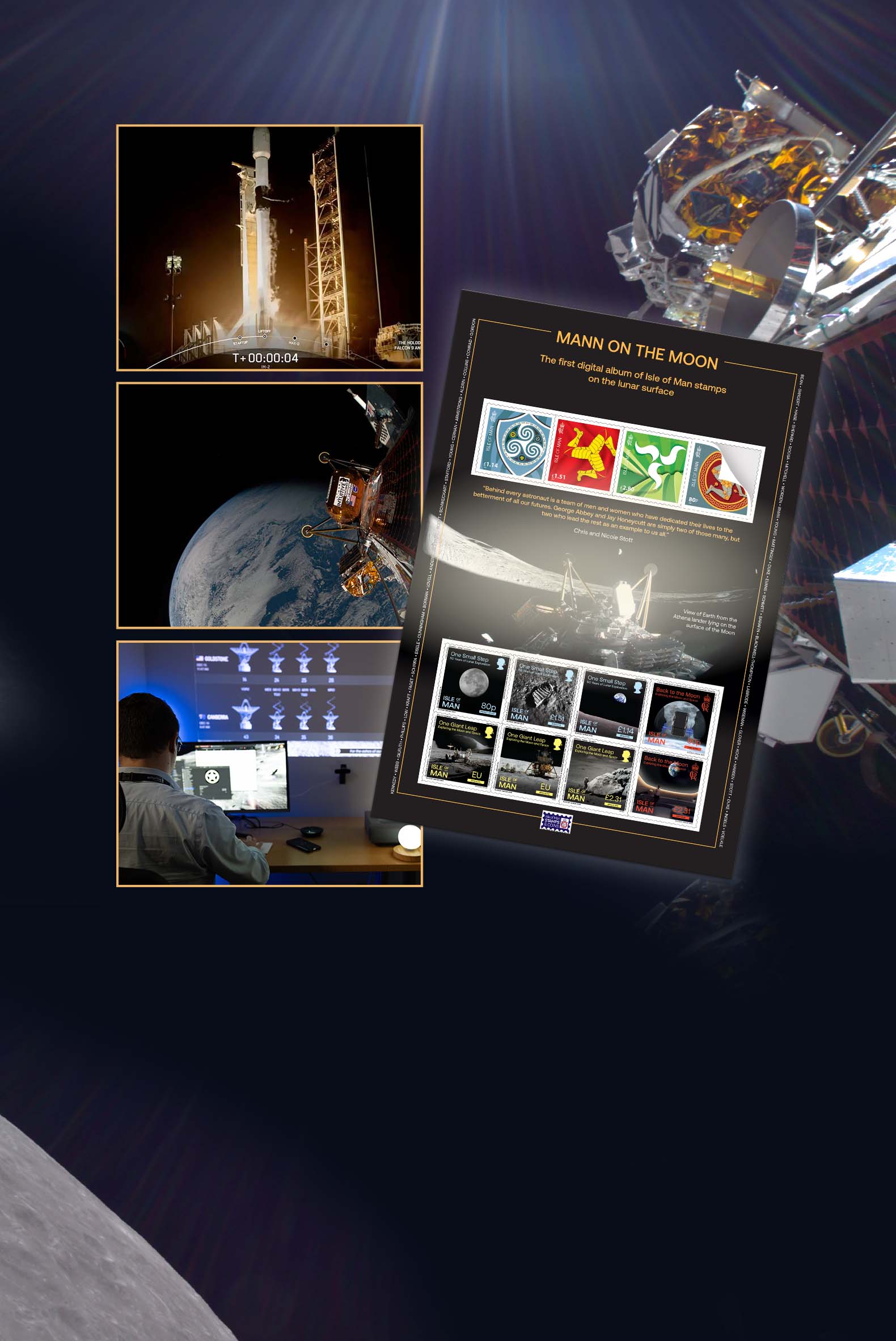 A World First Digital Franking of Stamps from Lunar Orbit