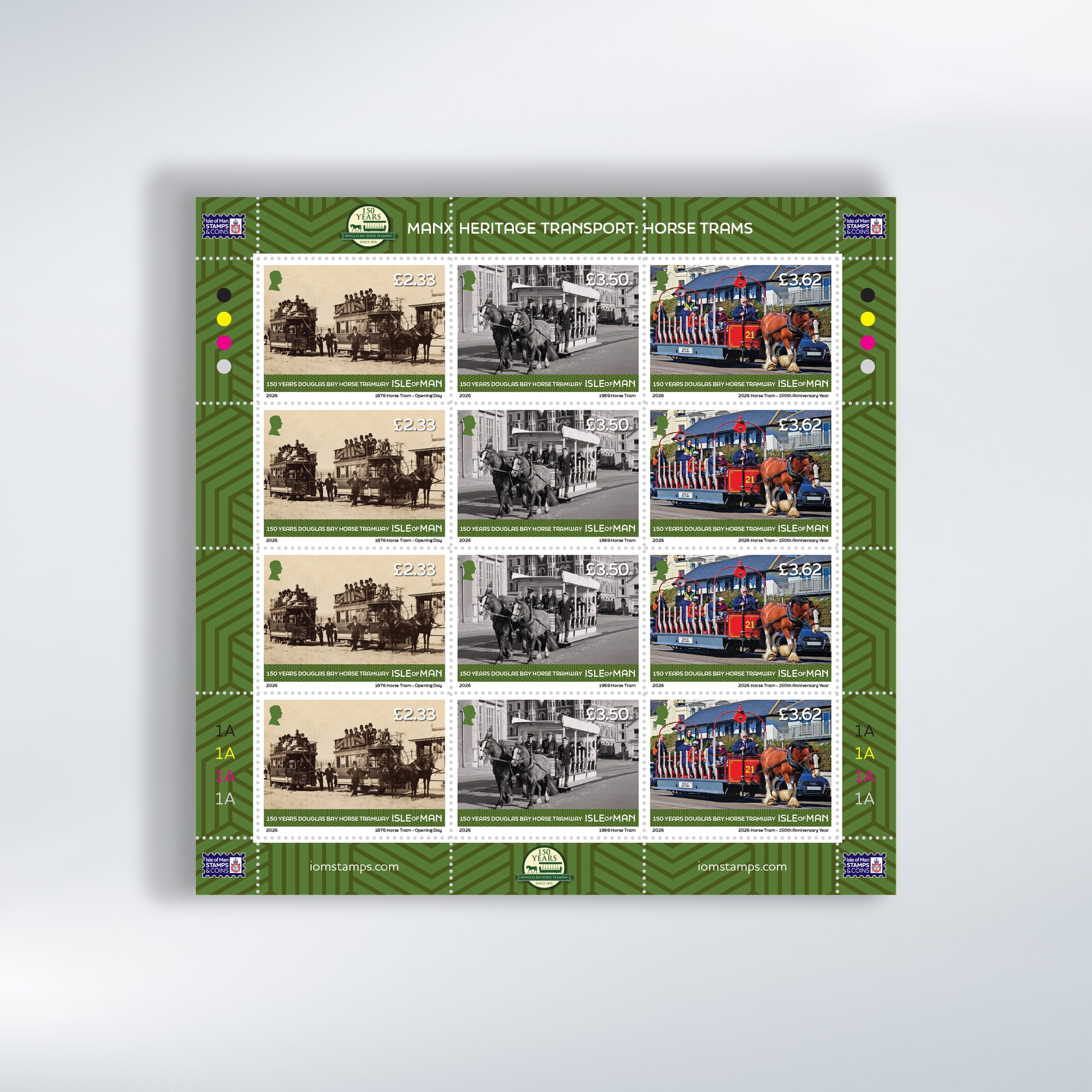Manx Heritage Transport Horse Tram Stamp Sheet