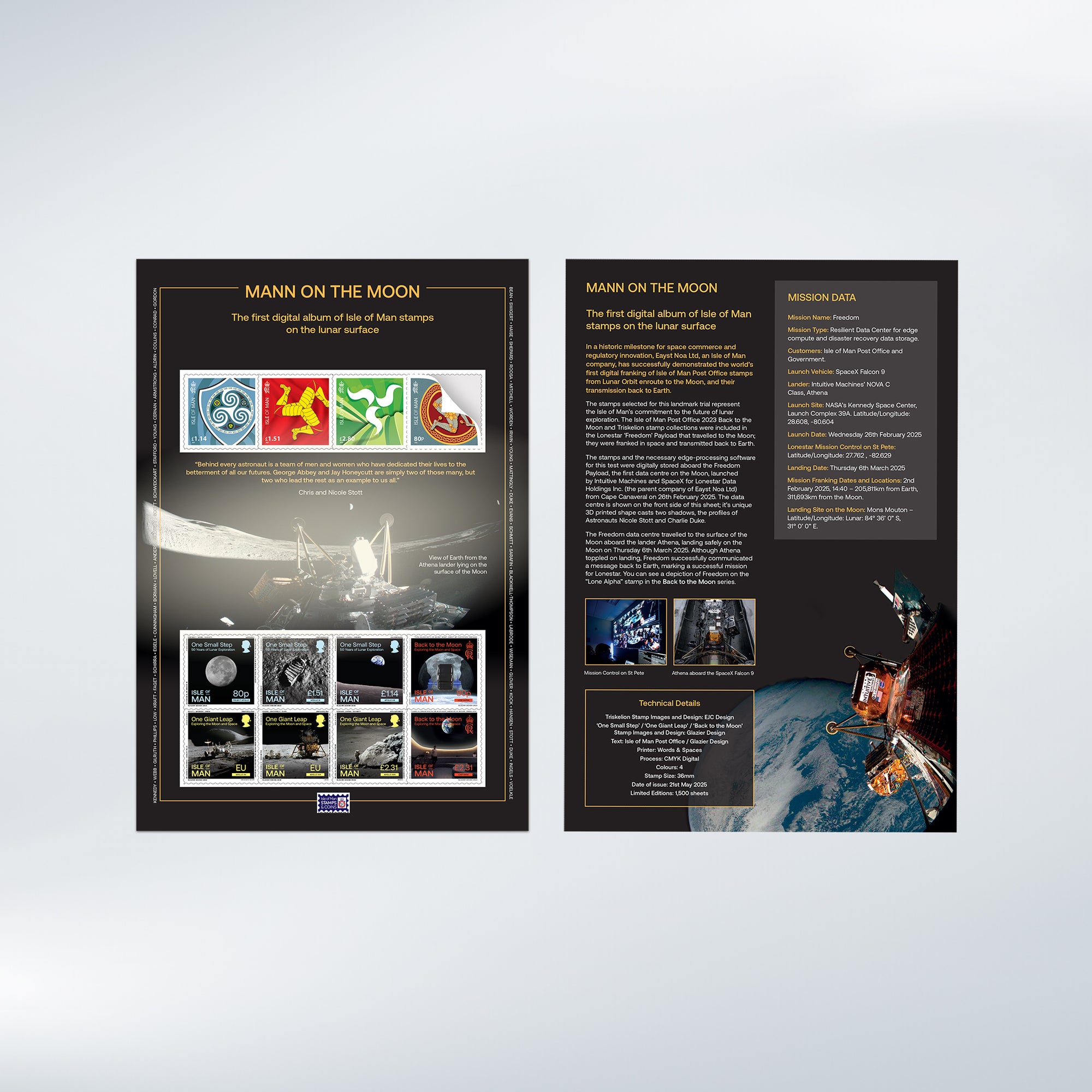 A World First Digital Franking of Stamps from Lunar Orbit