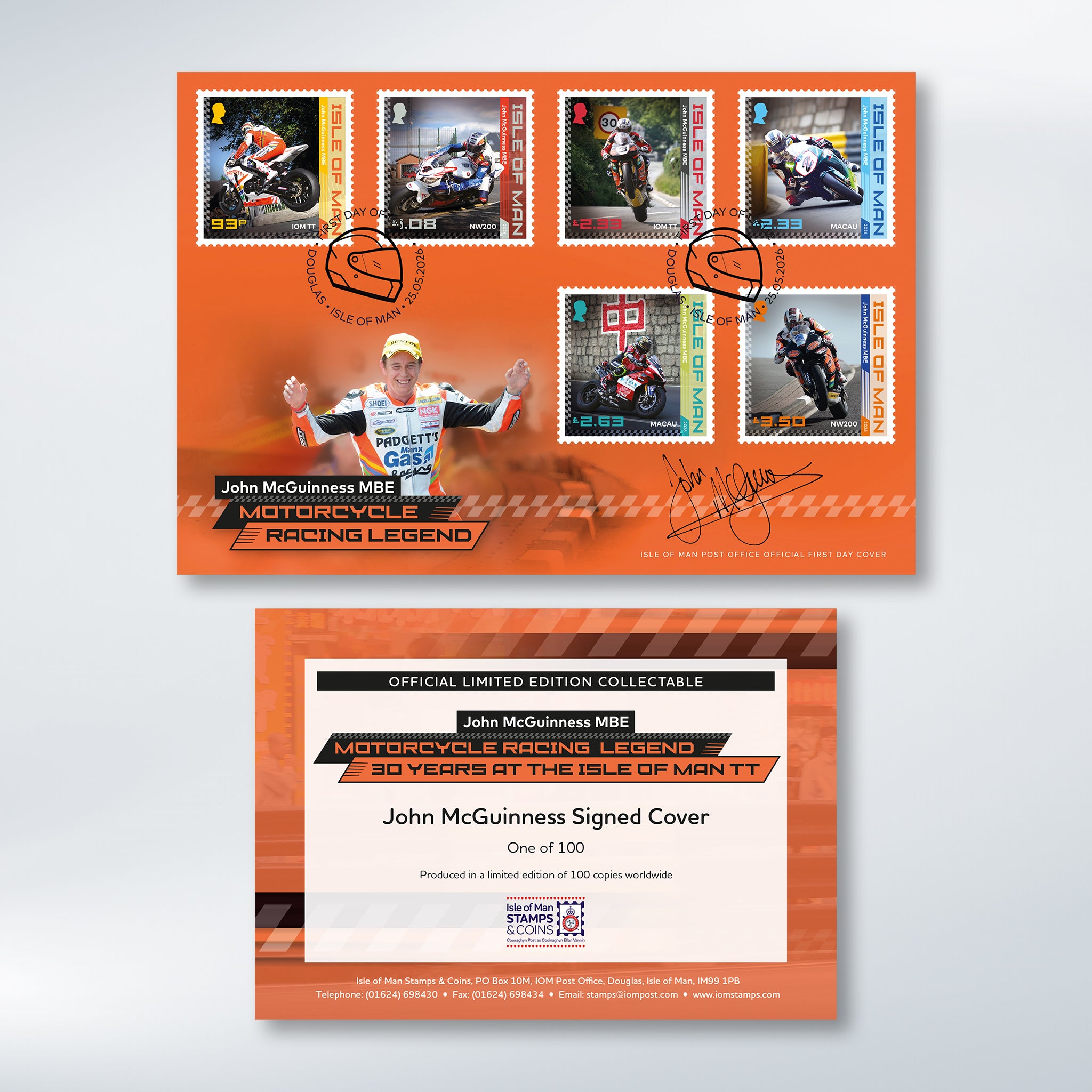 John McGuinness MBE Motorcycle Racing Legend Signed Cover